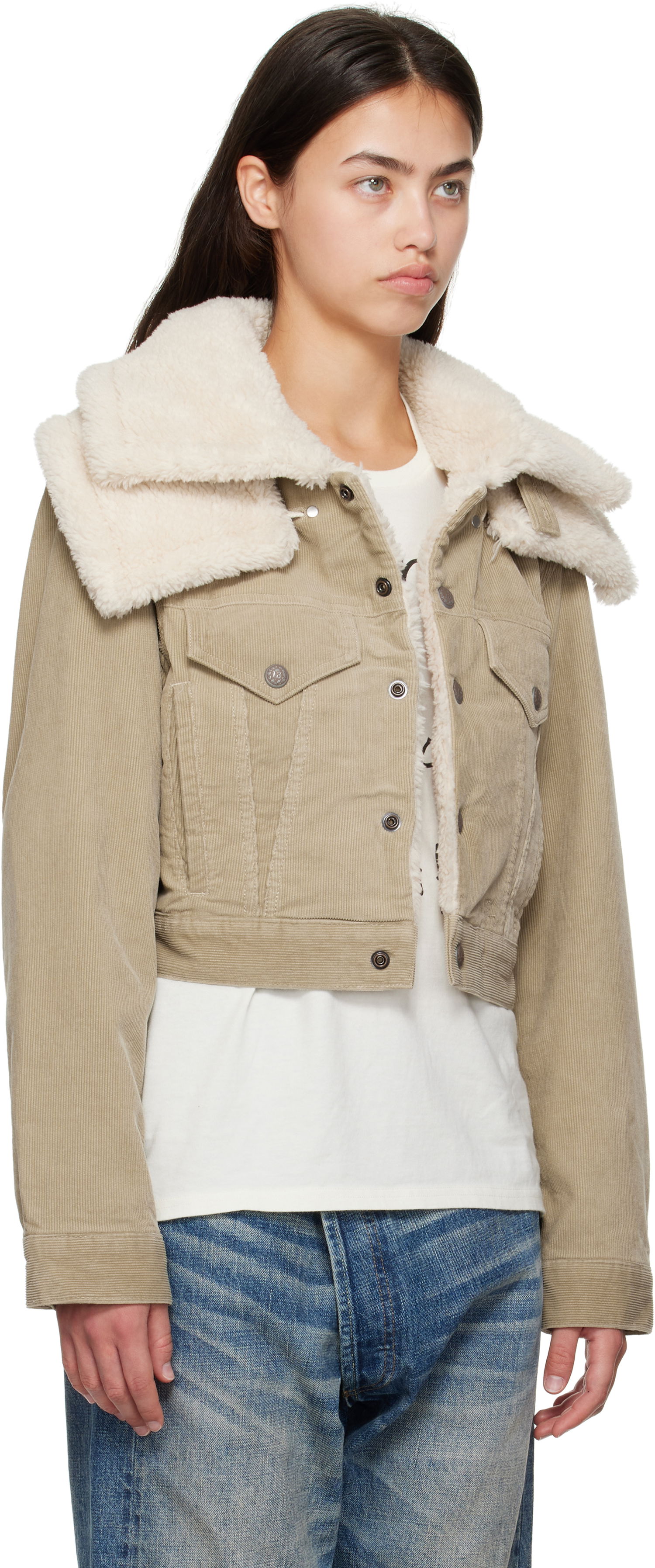 Bunda R13 R13 Sherpa Trucker Jacket Béžová | R13WD181-D333A, 1