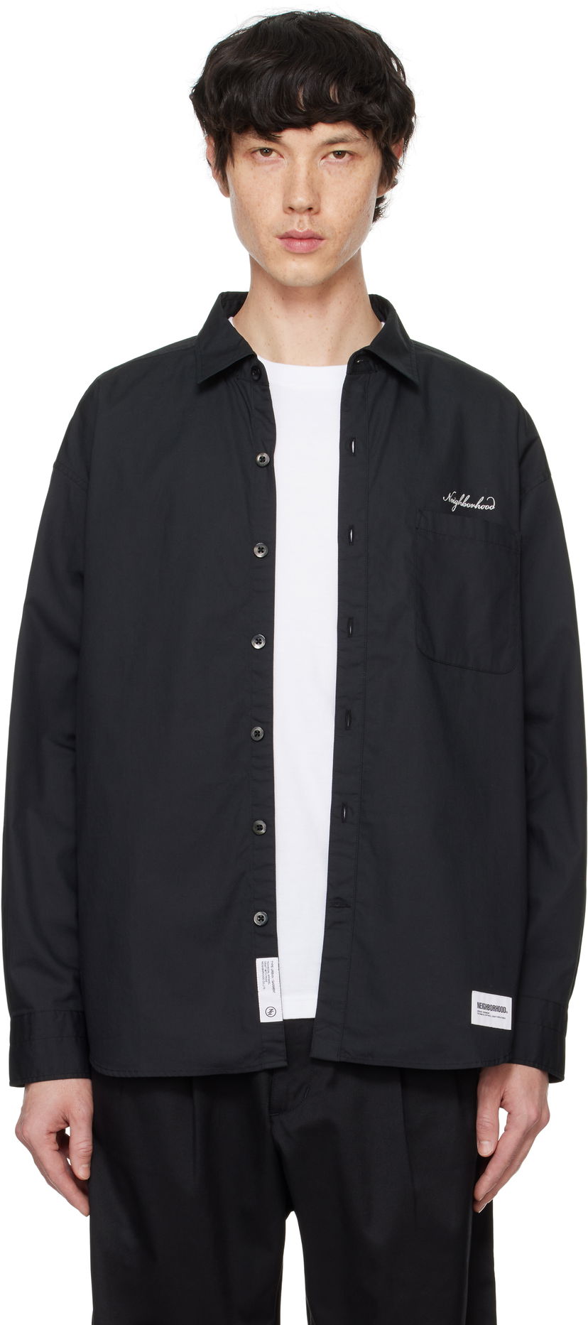 Košeľa Neighborhood Shirt Long Sleeve Čierna | 242SPNH-SHM01