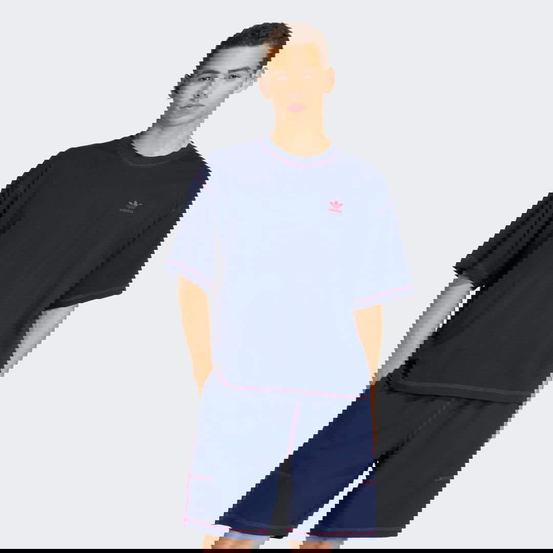 Tričko adidas Performance Trefoil Essentials Oversized Contrast Stitch T-Shirt Navy | KE1206, 0