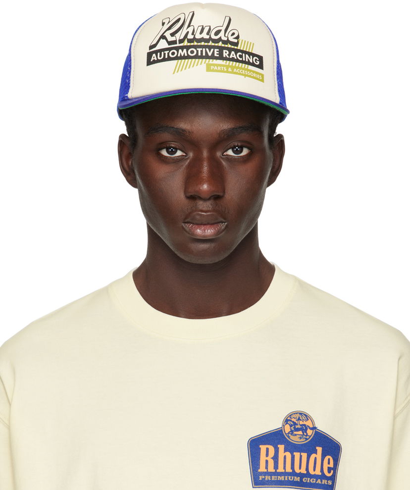 Šiltovka Rhude Auto Racing Cap "Blue & Off-White" Béžová | RHPS24HA08608129