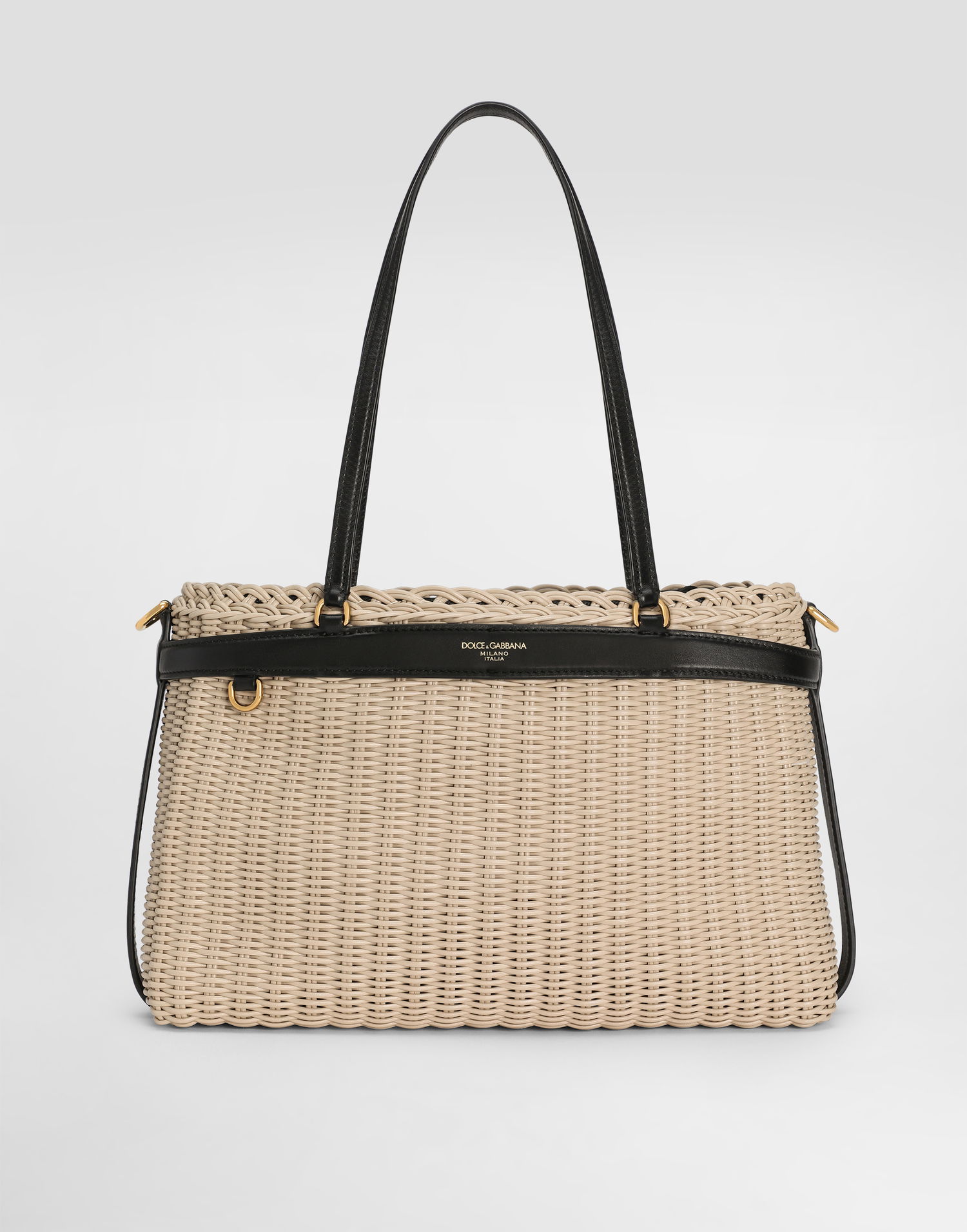Tote bag Dolce & Gabbana Dolce & Gabbana Carla Wicker Tote Bag Béžová | BB7746A6M1089651, 0