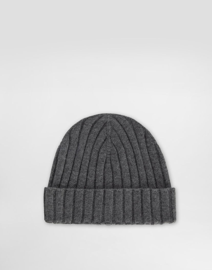 Kulicha Dolce & Gabbana Dolce & Gabbana Cashmere Flat Rib Beanie Šedá | FXQ10ZJBW0SN5822