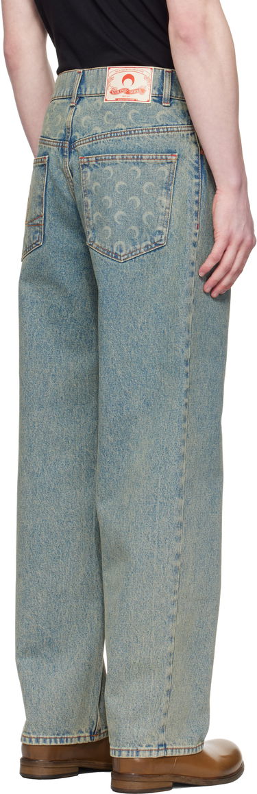Džínsy Marine Serre Marine Serre Moon Laser Baggy Jeans Modrá | MPA070A CDEN0003, 2