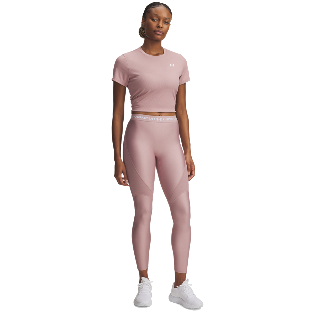 Legíny Under Armour HG Rib High-Waisted Full-Length Leggings with Mesh Panels Ružová | 6003983-673, 0