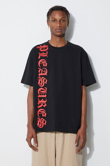 Tričko Pleasures Gothic Print T-shirt With Short Sleeve Čierna | P23SU010, 0