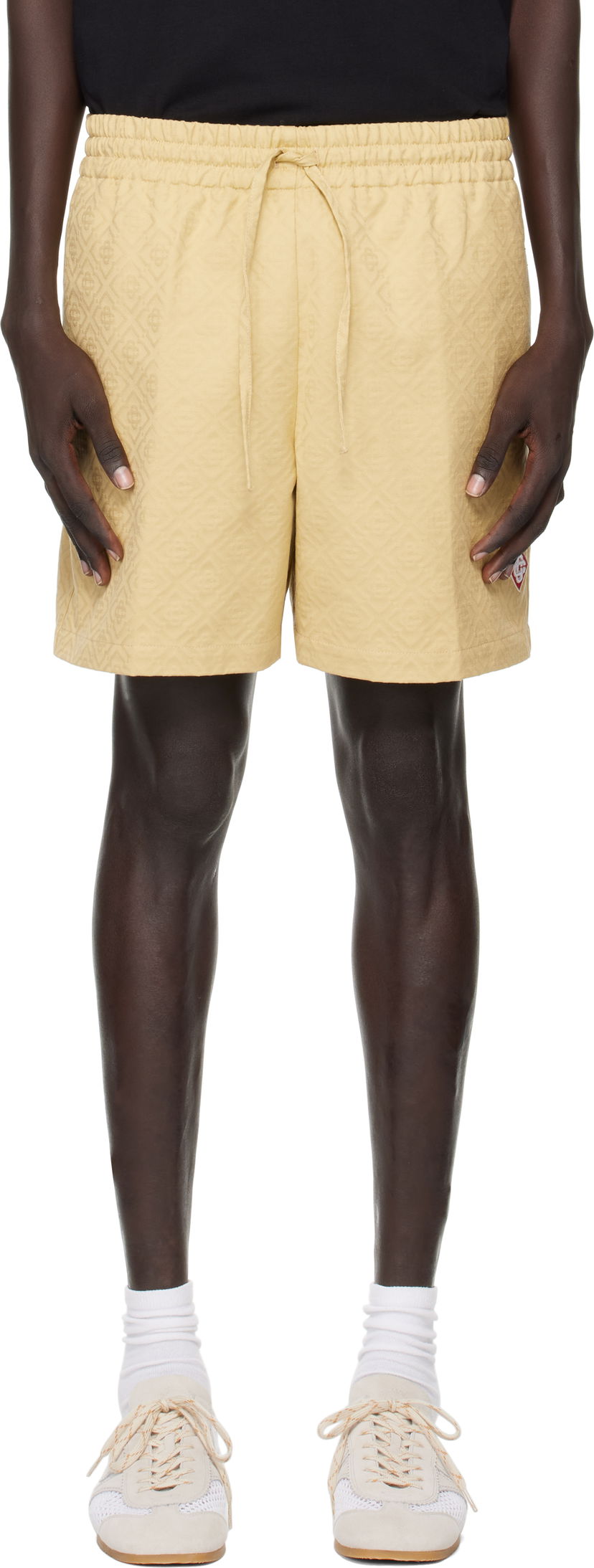 Šortky Casablanca Casablanca Monogram Jacquard Shorts Žltá | MPF25-TR-287-01