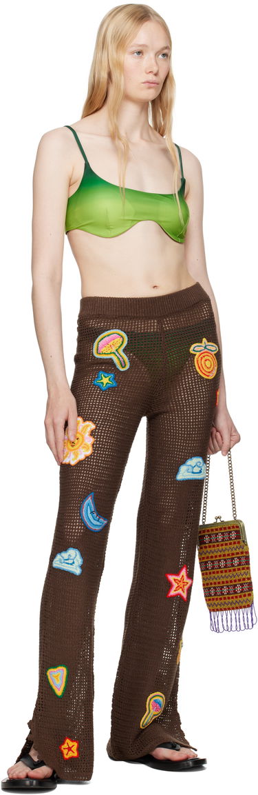 Nohavice Casablanca Casablanca Crochet Motif Trousers Hnedá | WS25-KW-940-01, 3