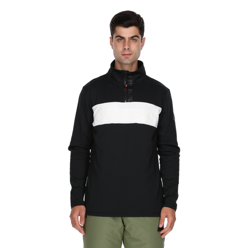 Mikina Ellesse Ski Embossed Stripe Quarter-Zip Top Čierna | ELA243M690-01