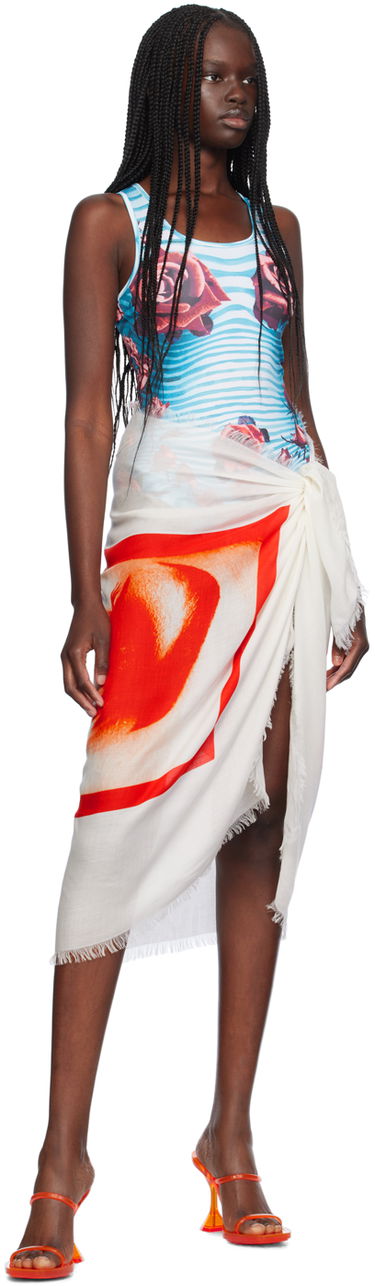 Šál Jean Paul Gaultier 'Eyes And Lips' Sarong Biela | 24/30-U-JU117-C543-283010, 3