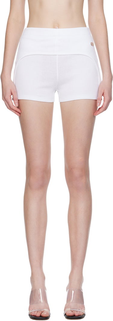 Šortky Jean Paul Gaultier 'The Garter' Ribbed Knit Mini Shorts Biela | 25/04-W-TR038-J014-01, 0