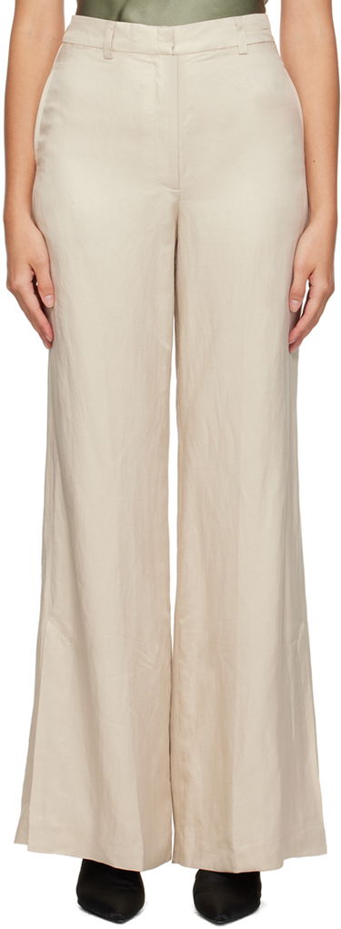 Nohavice Anine Bing Lyra Off-White Wide-Leg Trousers Béžová | A-03-3275-139, 0