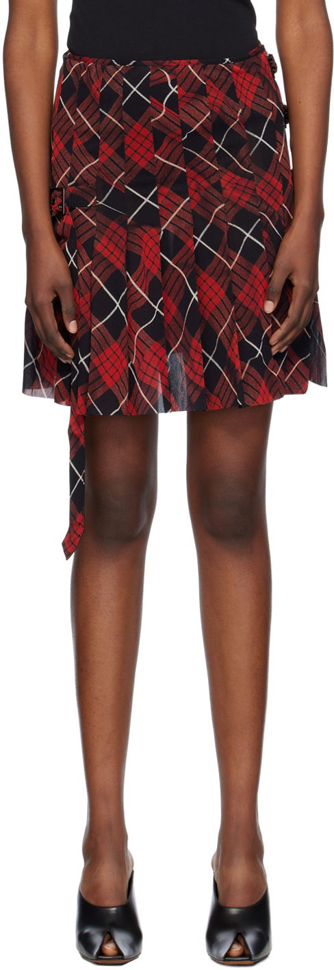 Sukňa Jean Paul Gaultier Distorted Tartan Skirt Červená | 24/31-F-JU105-T568-300001, 0