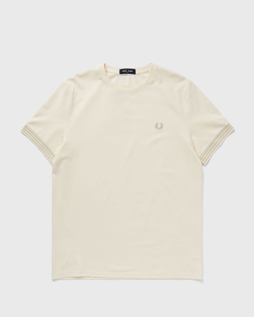 Tričko Fred Perry Striped Cuff T-Shirt Biela | M7707-560