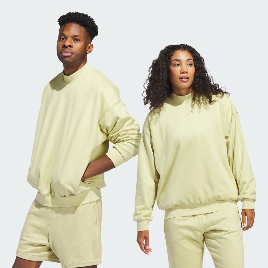 Mikina adidas Performance Basketball Sueded Crew Žltá | IN7697, 1