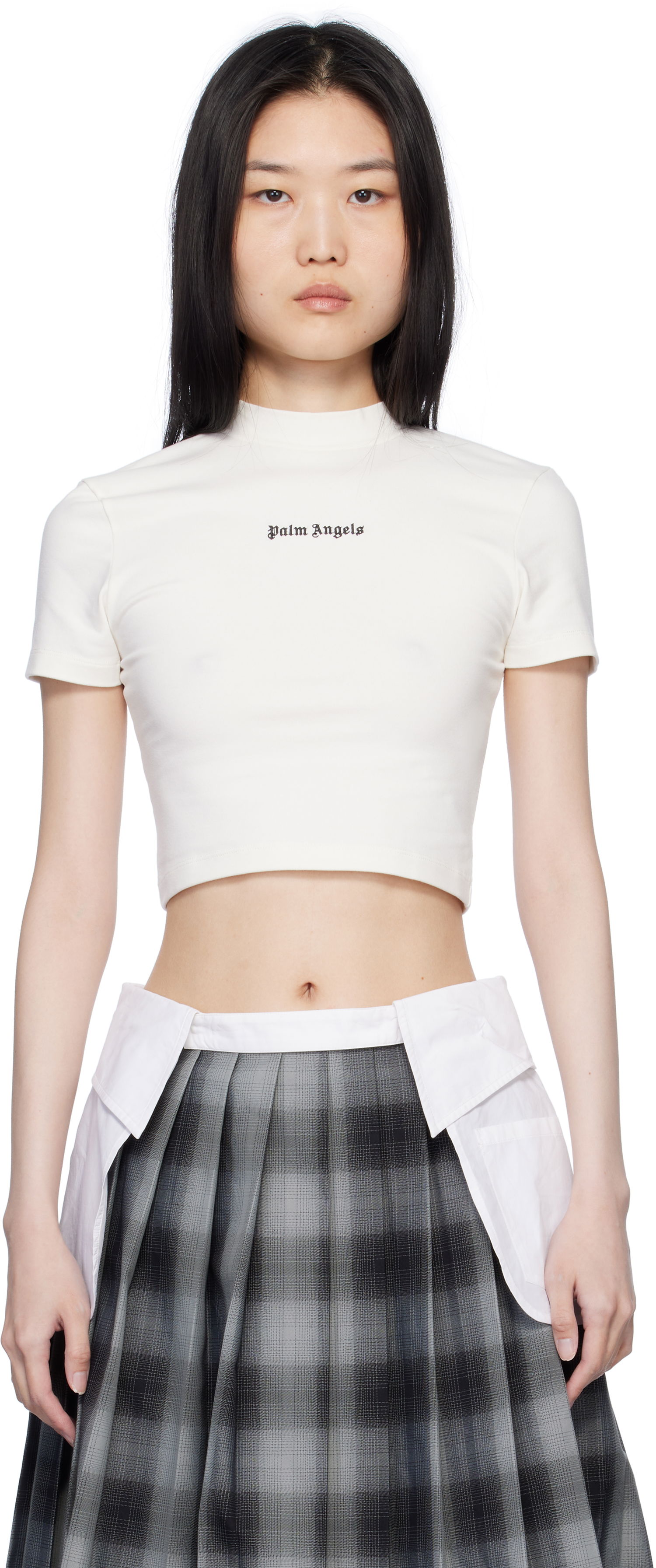 Crop Top Palm Angels Classic Logo Crop T-Shirt Biela | PWAA074C99JER0010310, 0