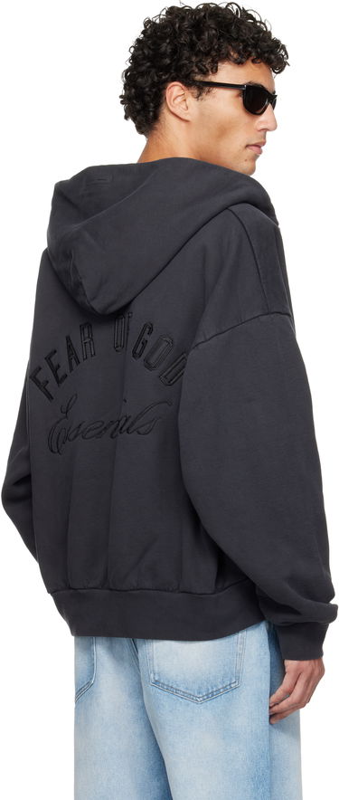 Mikina Fear of God ESSENTIALS Holiday Embroidered Classic Full Zip Hoodie Čierna | 192HO254782F, 2