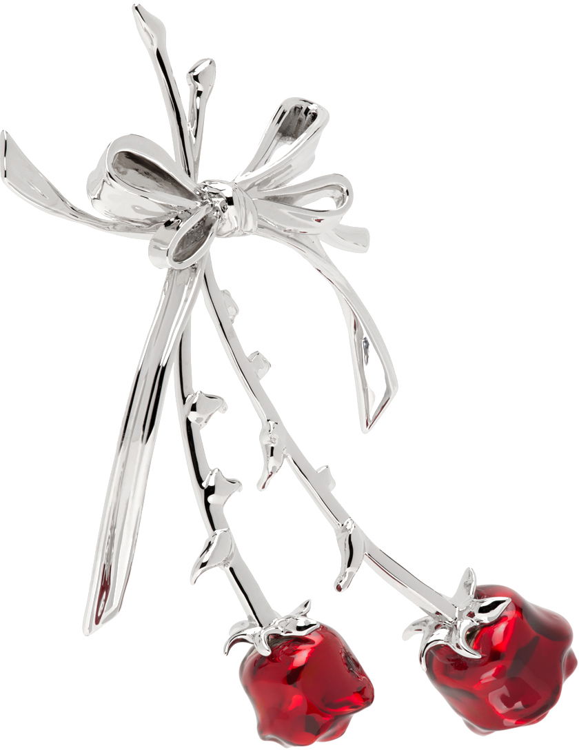 Náušnice SHUSHU/TONG SHUSHU/TONG YVMIN Edition Double Rose Bow Earring Červená | 22326RED00DL, 1