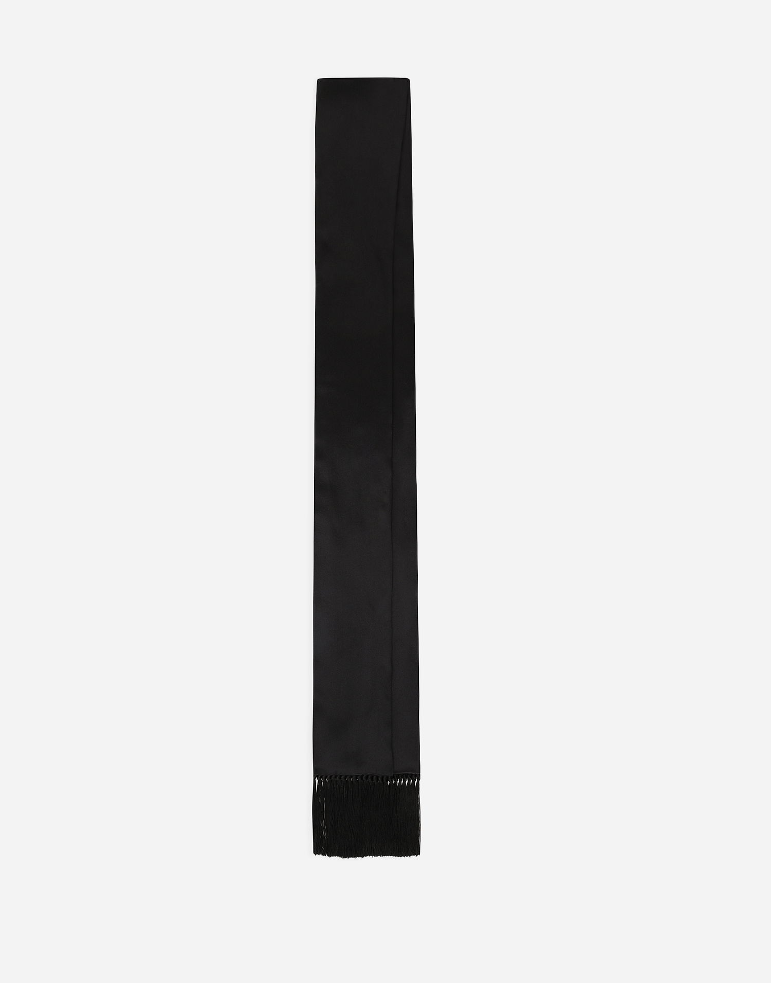 Šál Dolce & Gabbana Silk Satin Scarf With Fringing Čierna | GQ345EFU1AUN0000, 1