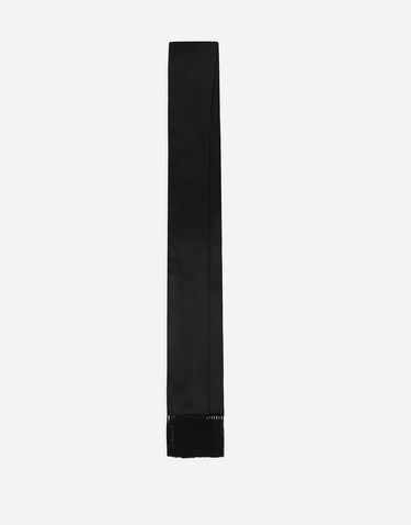 Šál Dolce & Gabbana Silk Satin Scarf With Fringing Čierna | GQ345EFU1AUN0000, 1