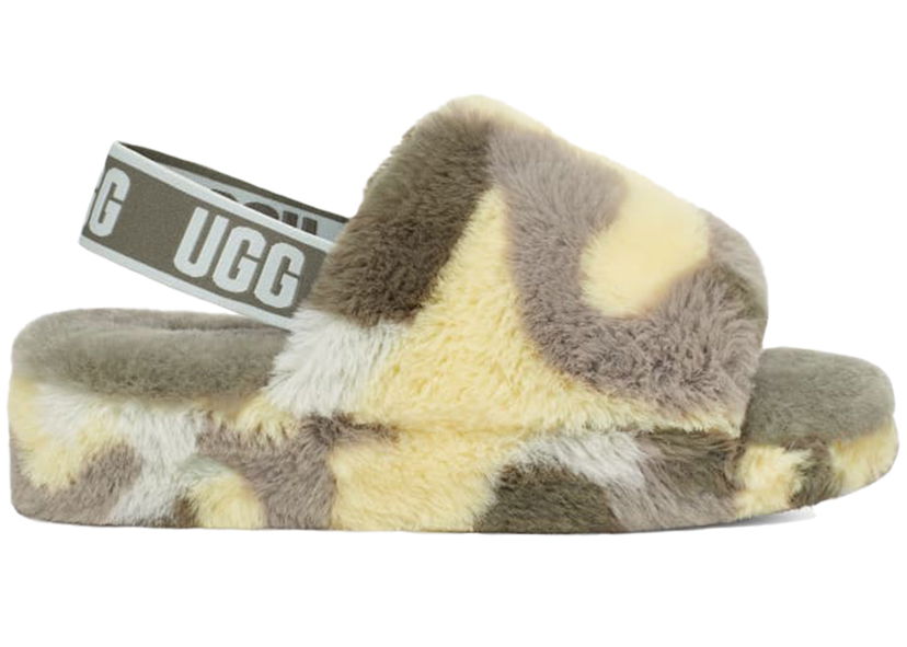 Tenisky a topánky UGG Fluff Yeah Slide Camopop Moss Green W Zelené | 1144750-MSG