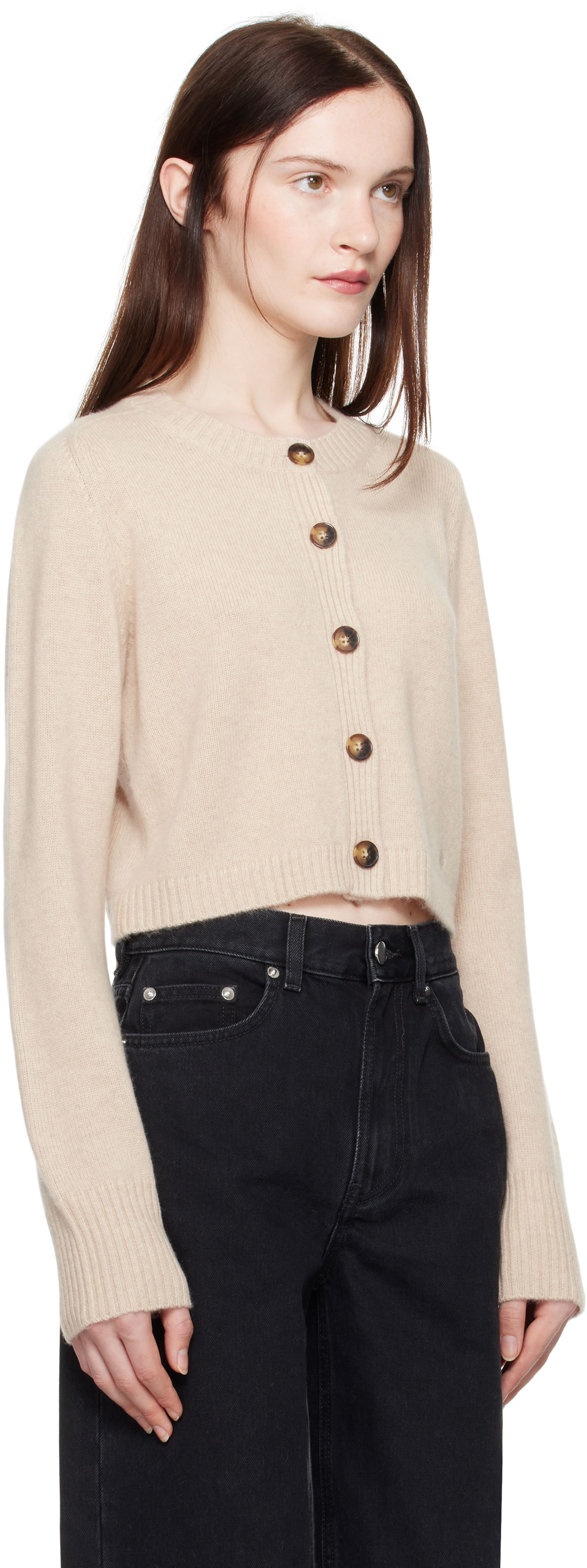 Sveter Loulou de Saison Loulou de Saison Zephir Cropped Cardigan Béžová | ZEPHIR, 1