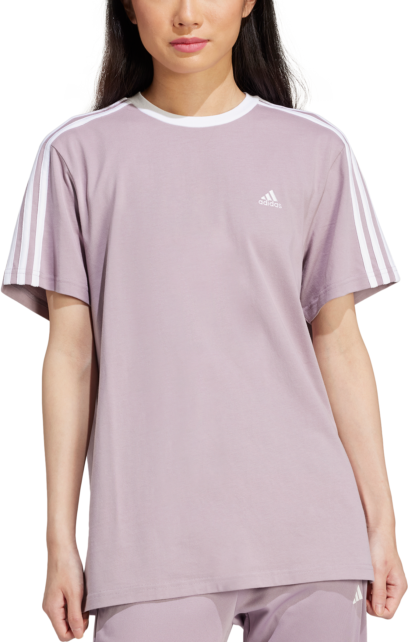 Tričko adidas Originals 3-Stripes Boyfriend T-Shirt Fialová | is1562, 0