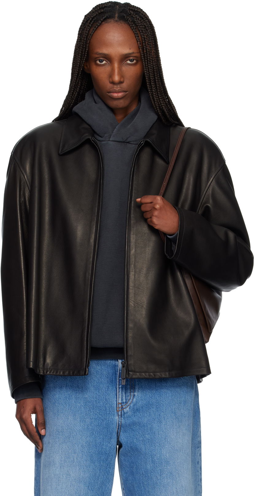 Bunda Fear of God Rider Leather Jacket Čierna | FG25FW50-507LTH-001