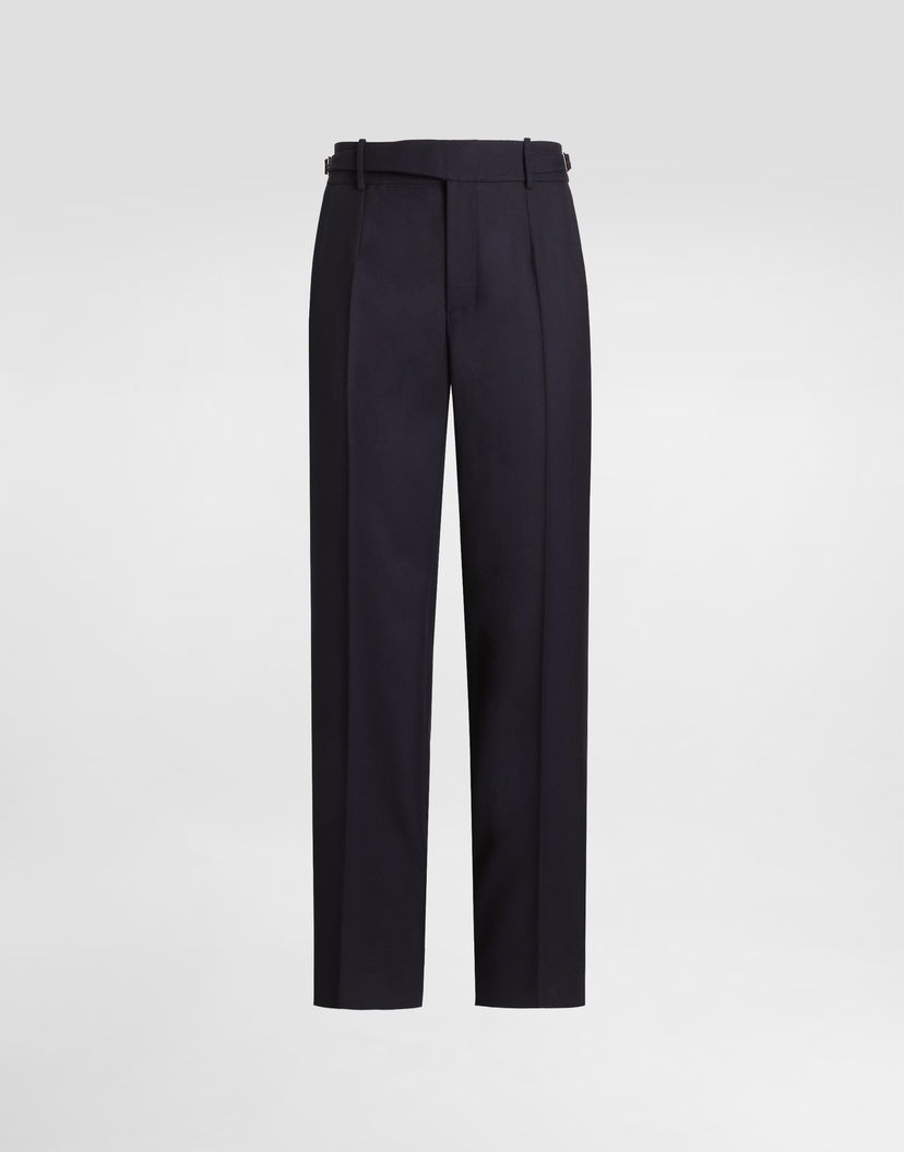 Nohavice Dolce & Gabbana Virgin Wool Trousers Navy | GP110TFU2YWB0665