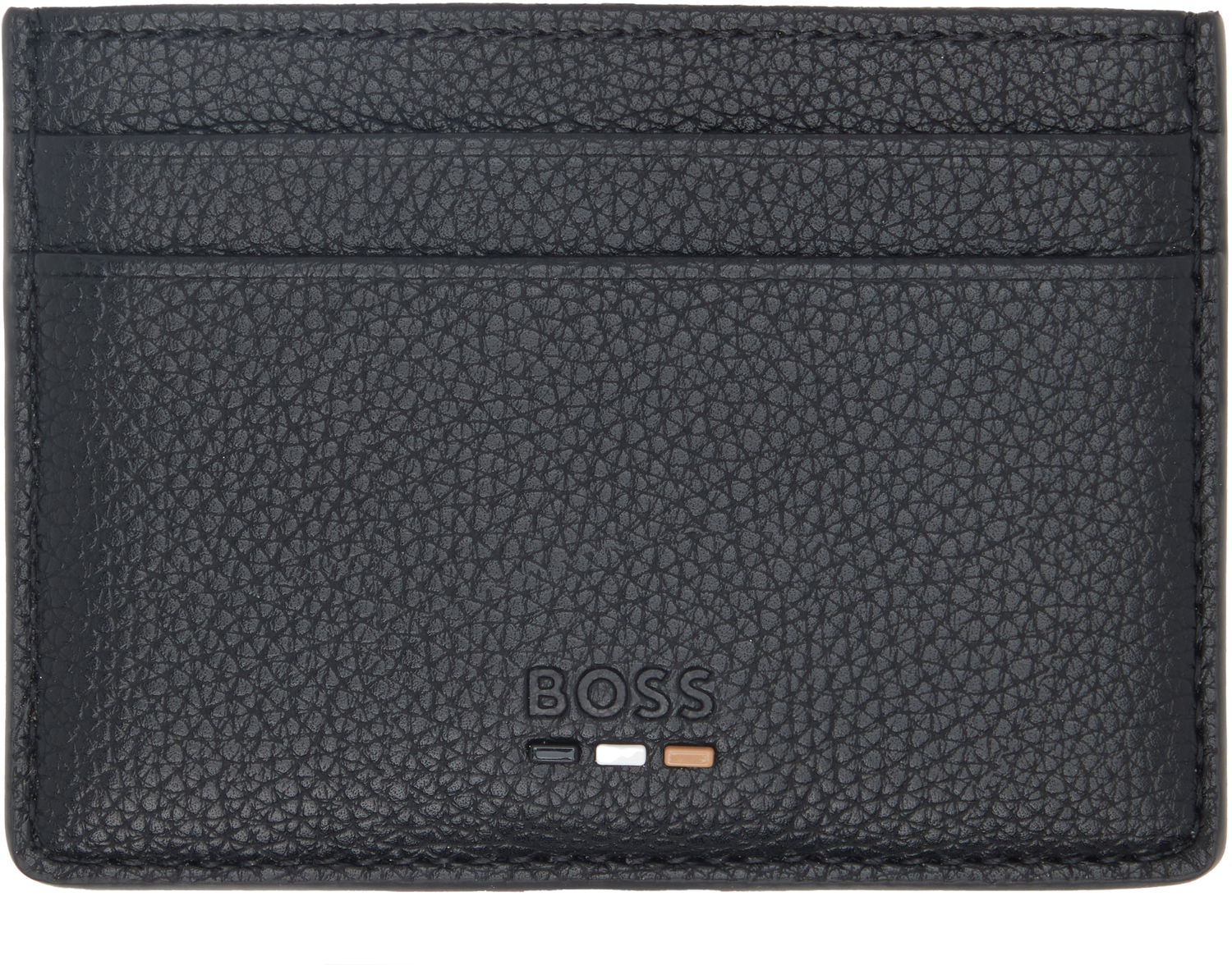 Peňaženka BOSS Grained Faux-Leather Card Holder Čierna | 50536513, 0