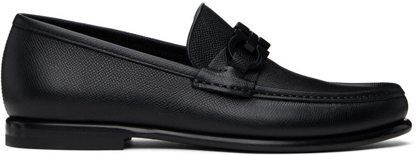 Tenisky a topánky FERRAGAMO Leather Loafers with Ornament Čierna | 688525, 0