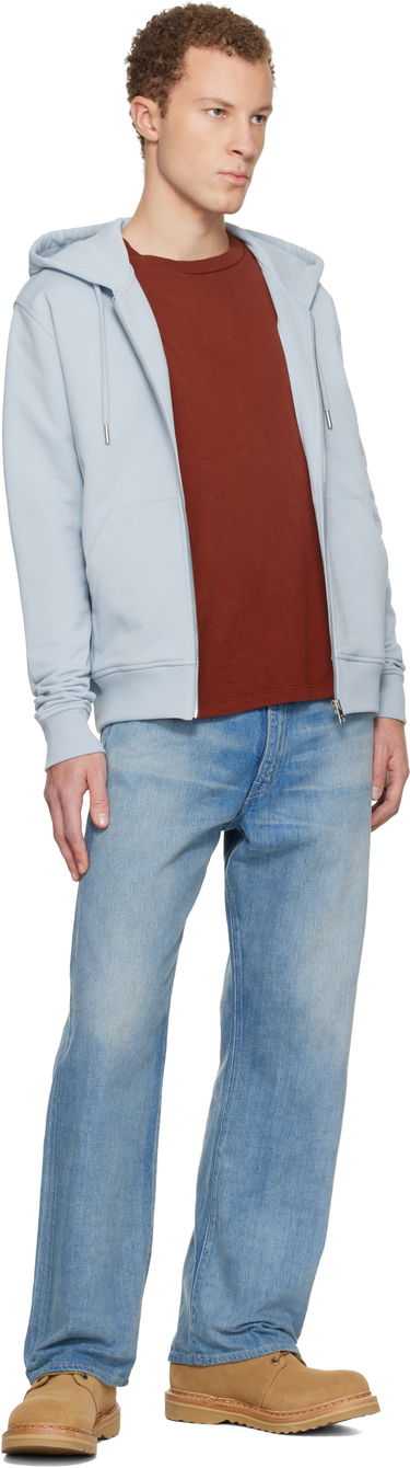 Mikina AMI Cotton Zipped Ami De Coeur Hoodie Modrá | E25HSW765.730, 3