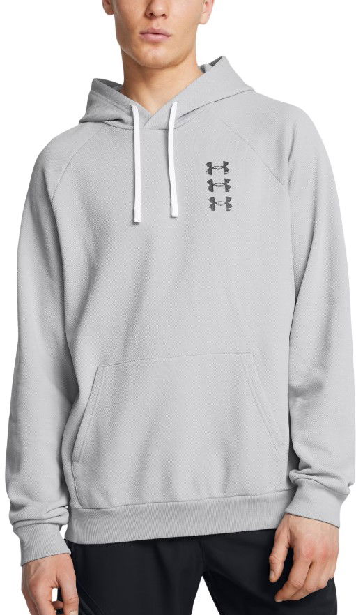 Mikina Under Armour Rival Fleece Texture Hoodie Šedá | 1389427-011, 0