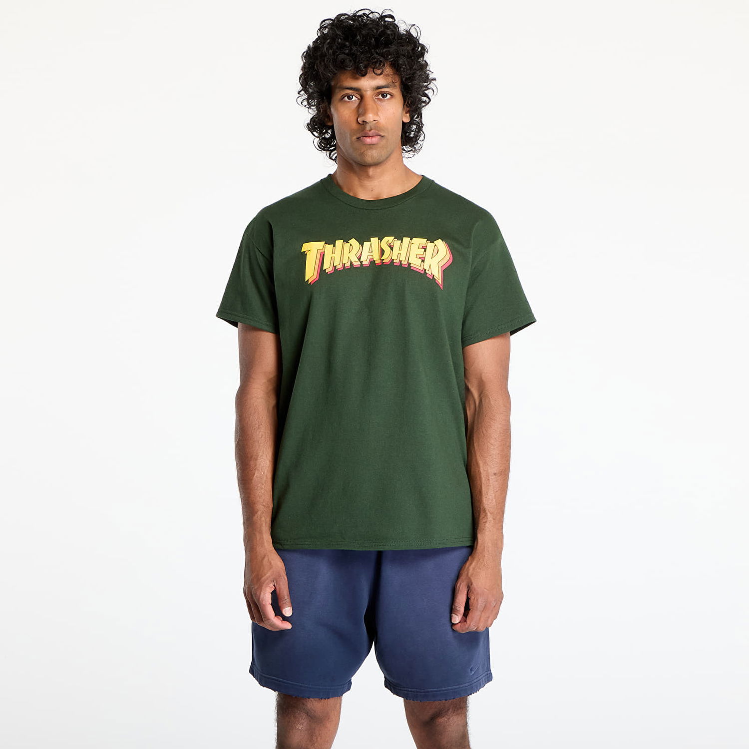 Tričko Thrasher Thrasher Stacked T-Shirt Zelené | 145687, 0
