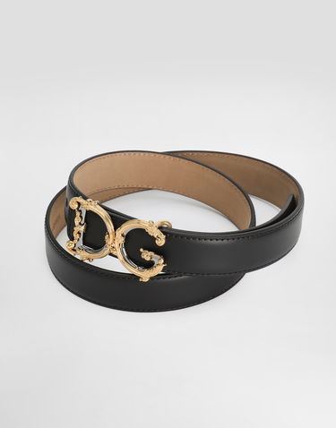 Opasok Dolce & Gabbana Calfskin Leather Belt With Logo Čierna | BE1348AZ83180999, 2