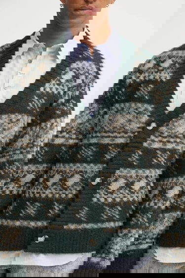 Sveter DAILY PAPER Wool Blend Pattern Check Cardigan Rôznofarebný | 2521126, 3