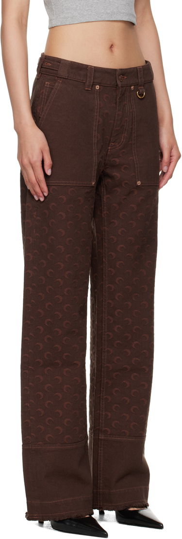Cargo nohavice Marine Serre Marine Serre Moon Jacquard Twill Workwear Cargo Pants Hnedá | WPA141B CWOV0063, 1