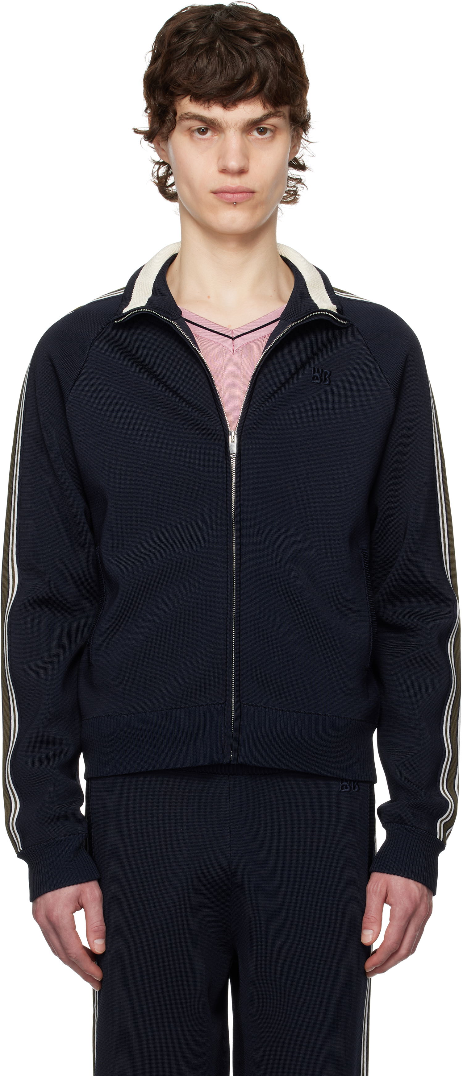 Súprava Wales Bonner Wales Bonner Tide Track Jacket Navy | US25KN34-KN05-599 BRIGHT RAYON, 0