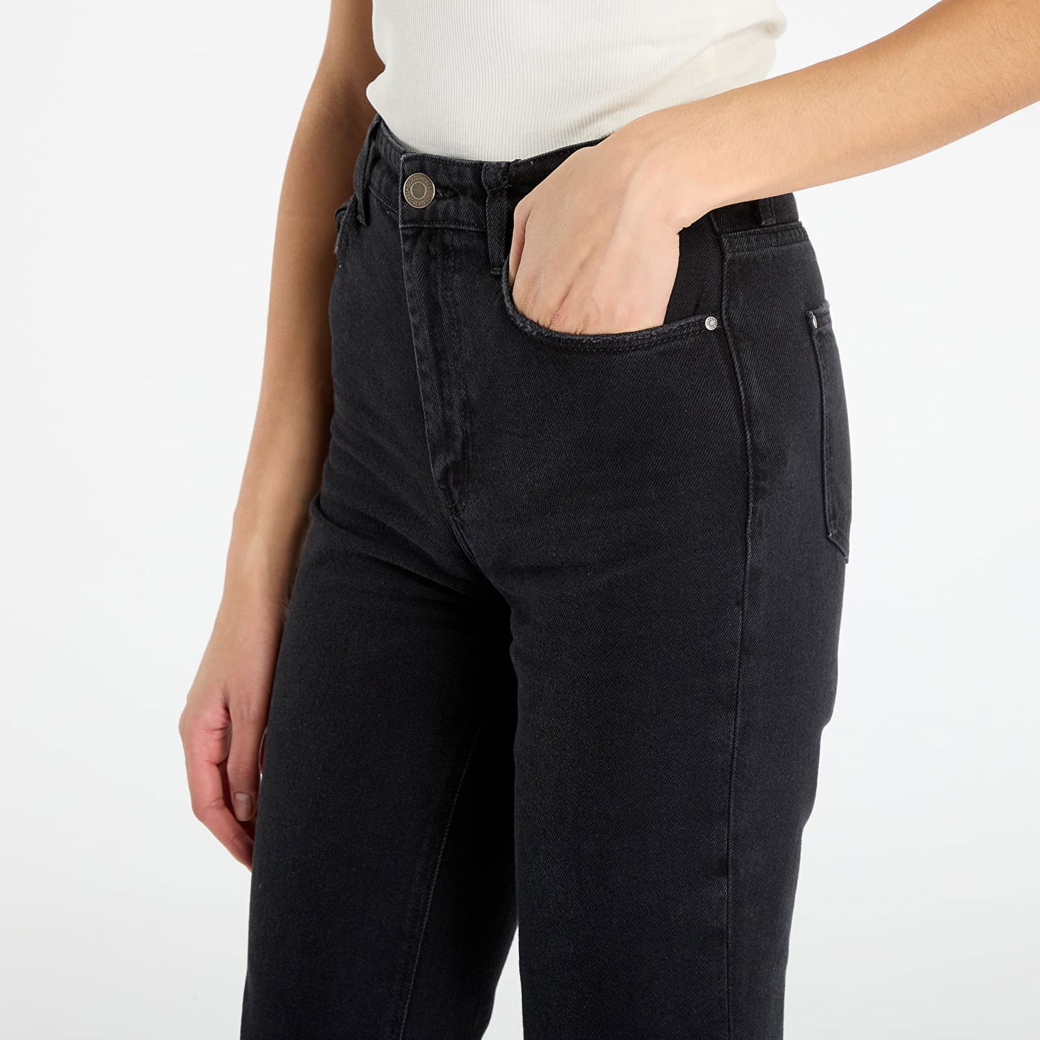 Nohavice GUESS 80S High-Waisted Straight-Leg Pants 31 Čierna | W5BA33D0981-WNTK, 1