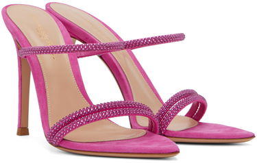 Doplnky Gianvito Rossi Gianvito Rossi Cannes Crystal-Embellished Suede Heeled Sandals Ružová | G16090.15RIC.CAM, 3