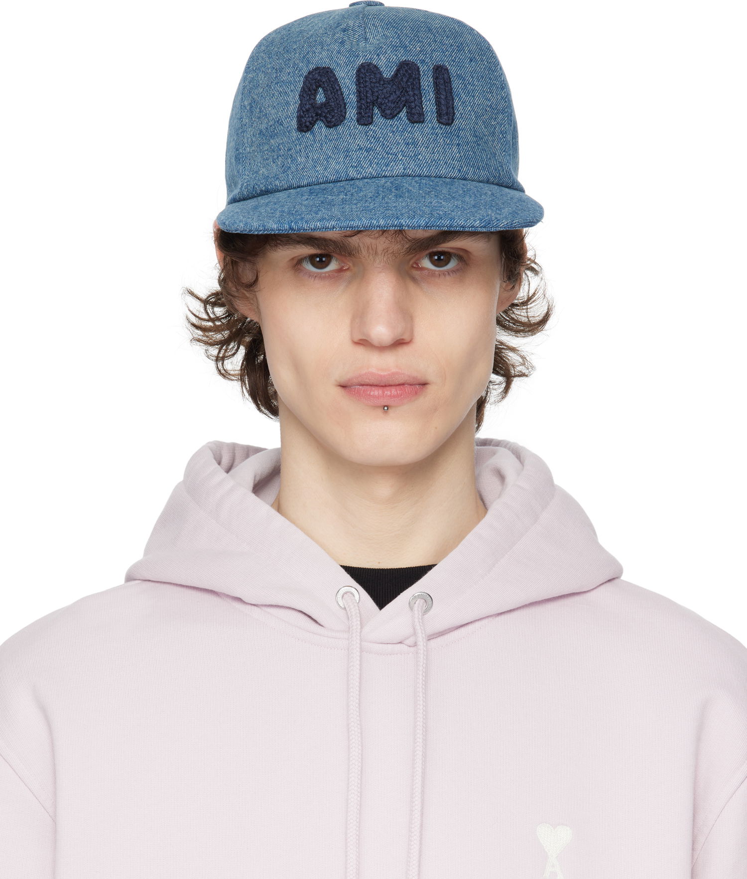 Šiltovka AMI AMI Paris Cotton Patch Trucker Cap Modrá | UCP028.DE0046, 0