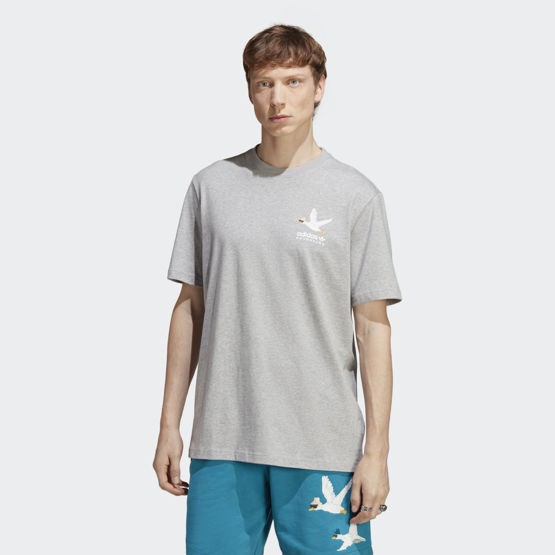 Tričko adidas Performance Tee Adventure Graphic Duckies Šedá | HZ1147, 0