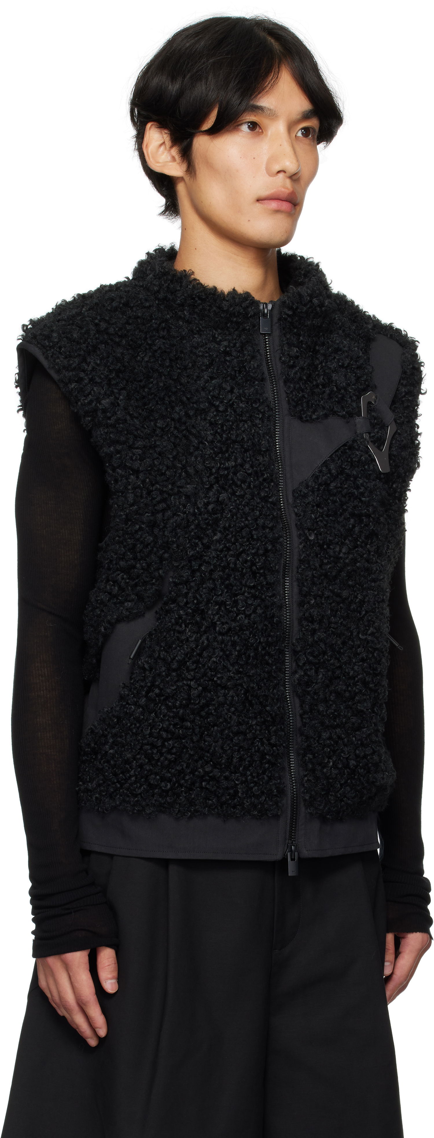Vesta HELIOT EMIL HELIOT EMIL Chiaroscuro Fleece Vest Čierna | PREAW25_M_03_038_BLK01, 1