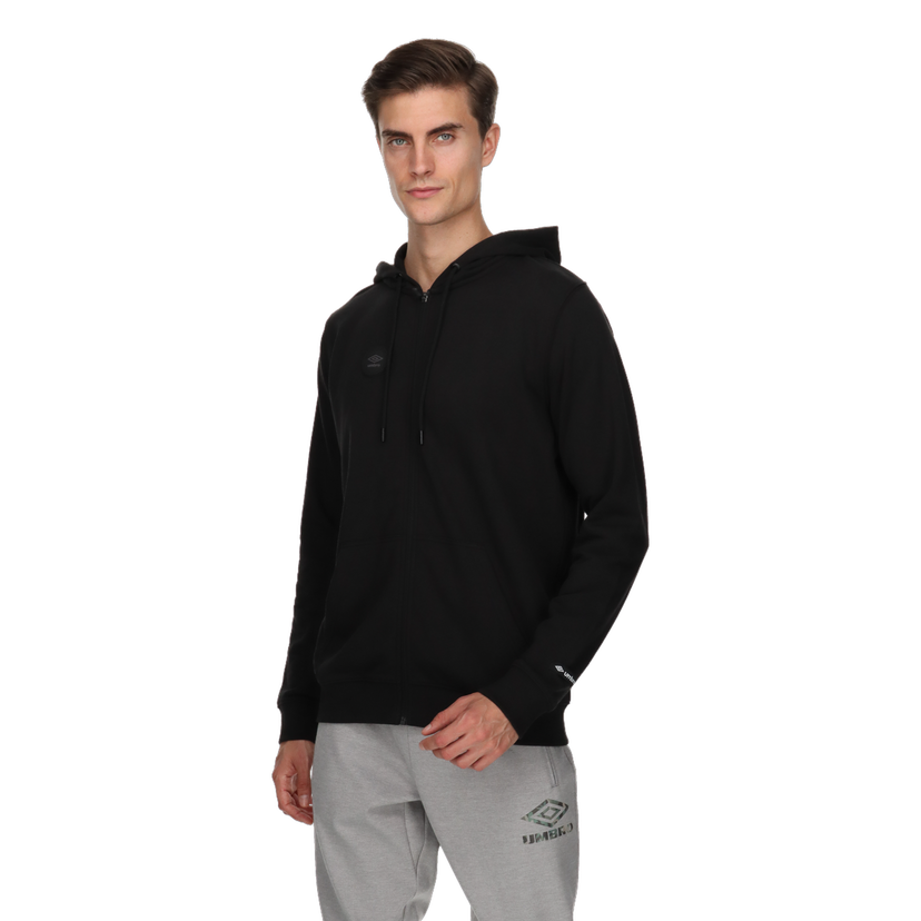 Mikina Umbro BASIC LOGO FULL ZIP HOODIE Čierna | UMA231M602-01