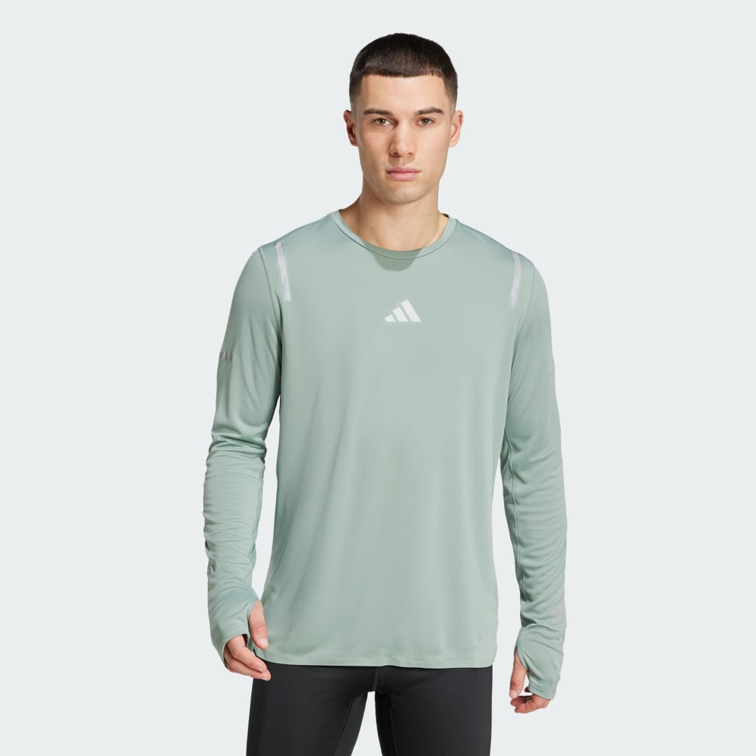 Tričko adidas Performance Ultimate Running Reflective Long Sleeve T-Shirt Zelené | JC7333, 0