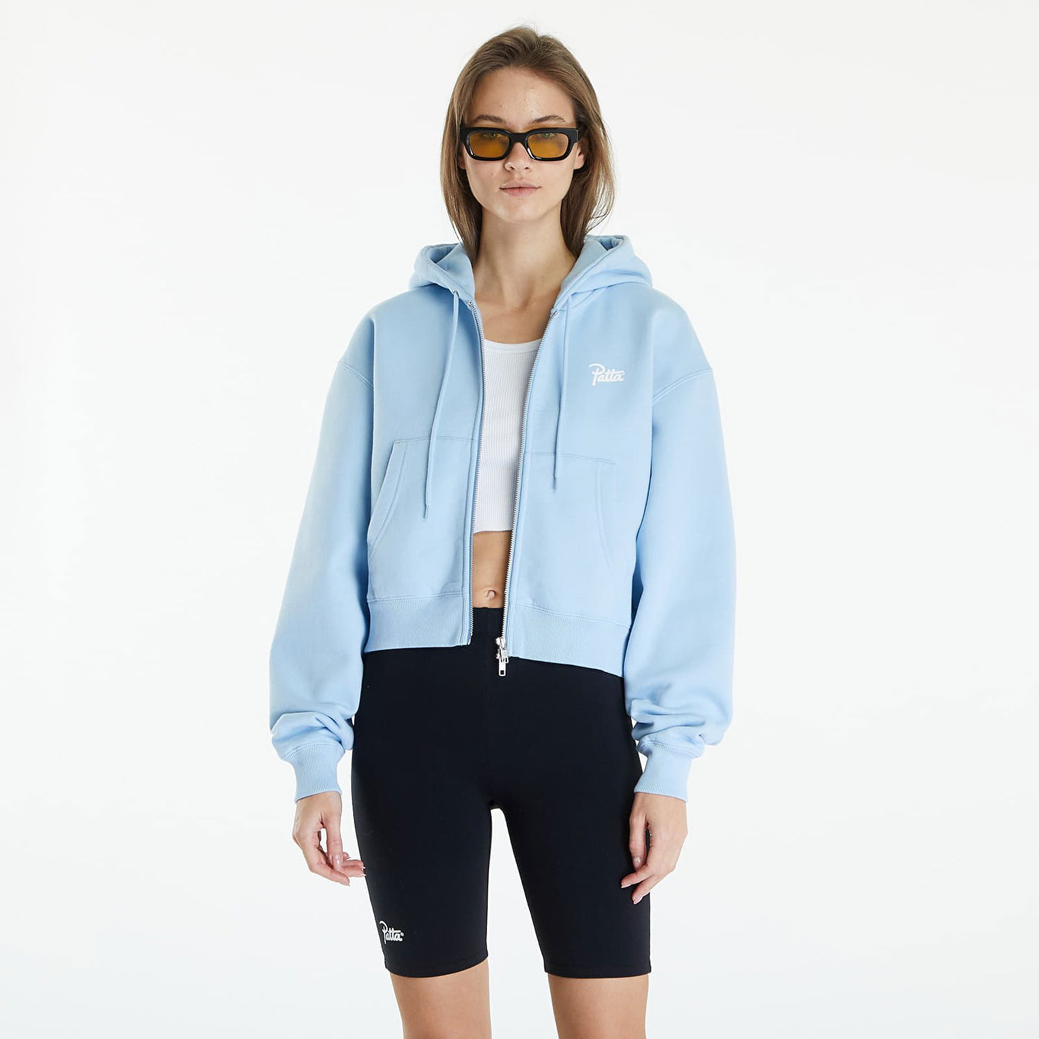 Mikina Patta Femme Basic Crop Zip Up Hooded Sweater Blue Bell Modrá | POC-BF24-2050-331-0267-023, 0