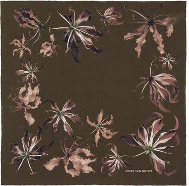 Šál Dries Van Noten Floral Printed Pocket Square Hnedá | 252-021301-2010, 0