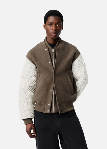 Bunda AXEL ARIGATO Varsity Jacket with Knit Sleeves Hnedá | A3148002, 9