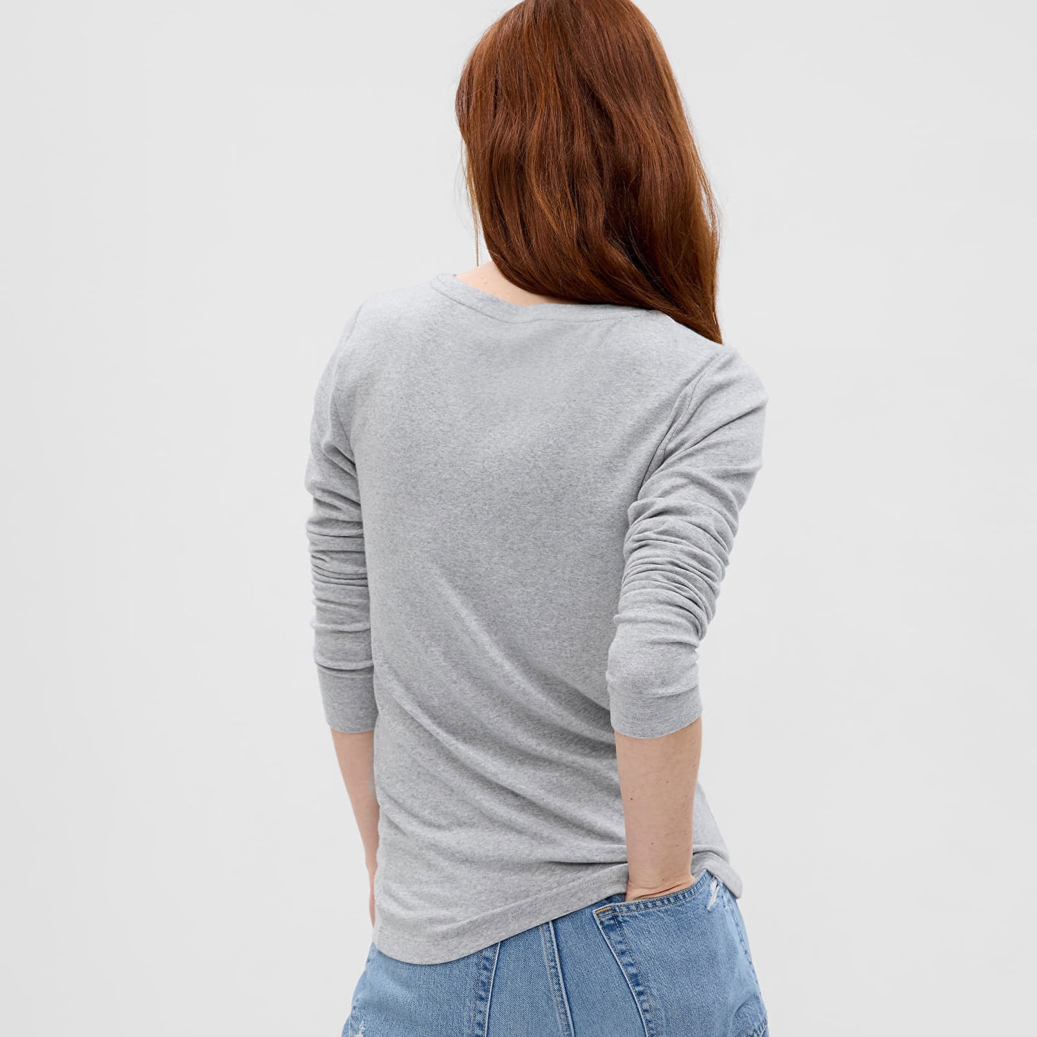 Mikina GAP Top Longsleeve Crewneck Modal Top Grey Šedá | 540609-00, 1