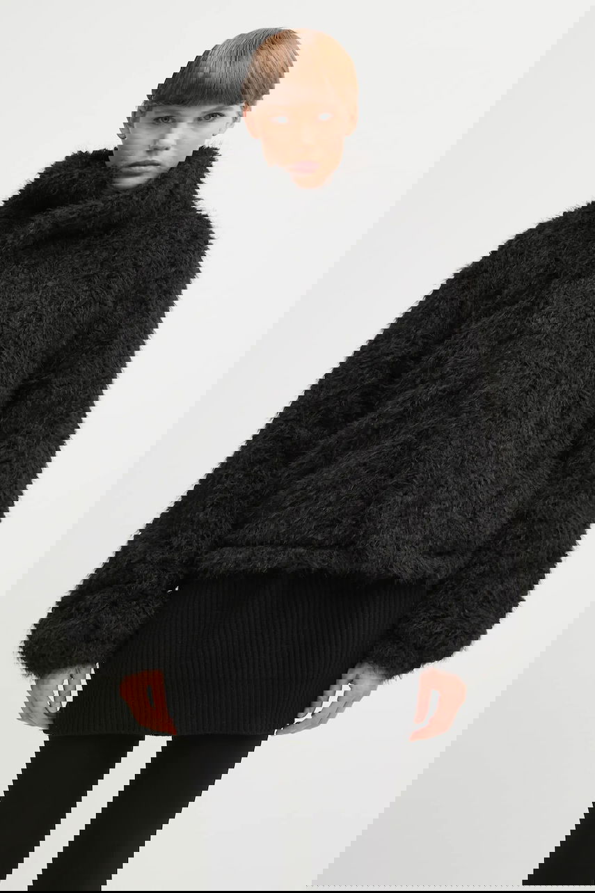 Bunda HELIOT EMIL Heliot Emil Shaggy High Neck Jacket Čierna | AW25.W.02.168.BLK01, 0
