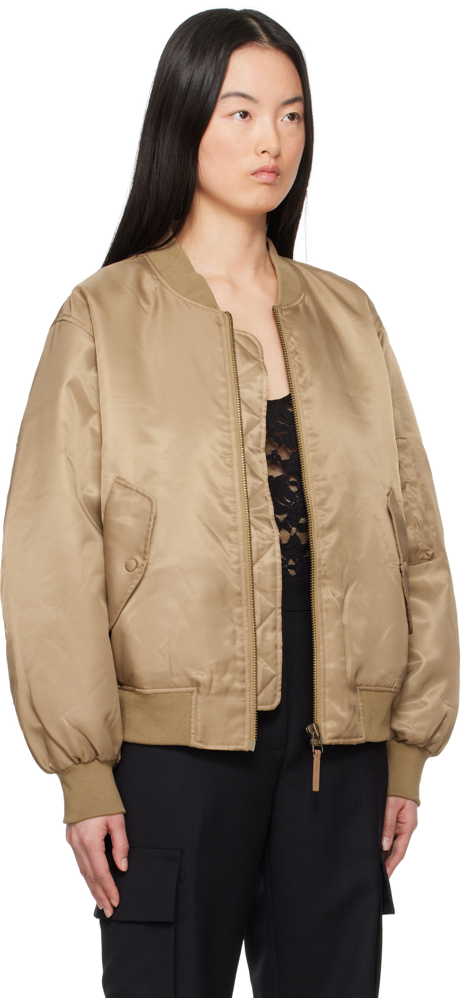 Bomber bunda Anine Bing Anine Bing Leon Bomber Jacket Béžová | A-01-10490-DKG22, 1